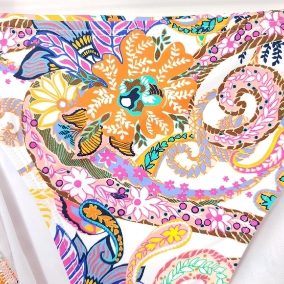 Lauren Ralph Lauren Bright paisley multi color pattern bikini bottom sz12 - Picture 3 of 6